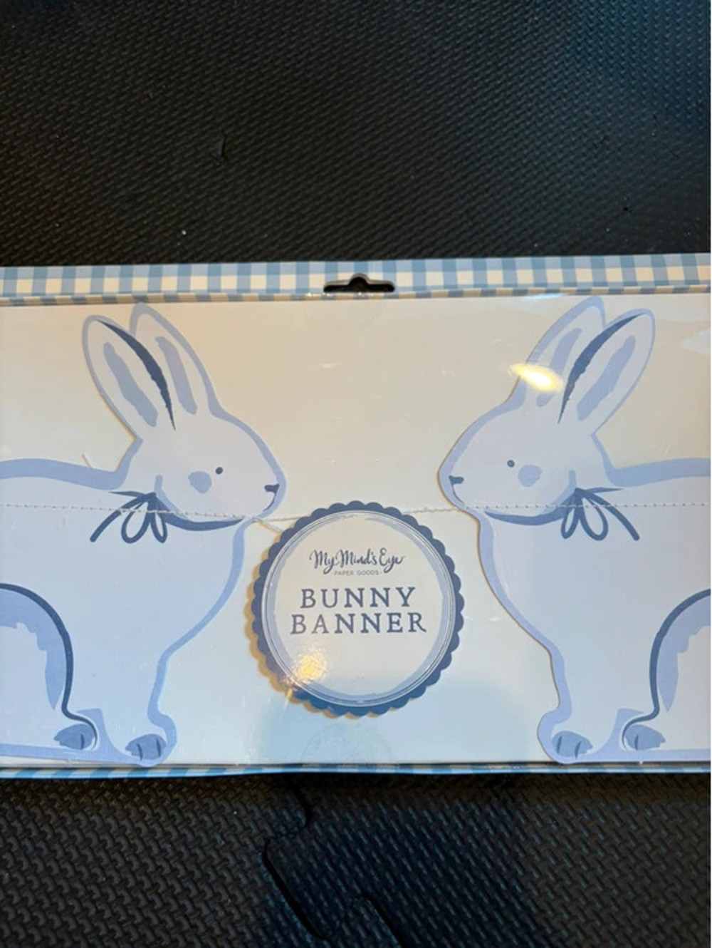 My Mind’s Eye Blue Bunny Banner 6 Ft Easter Spring Cottage Baby Shower Decor